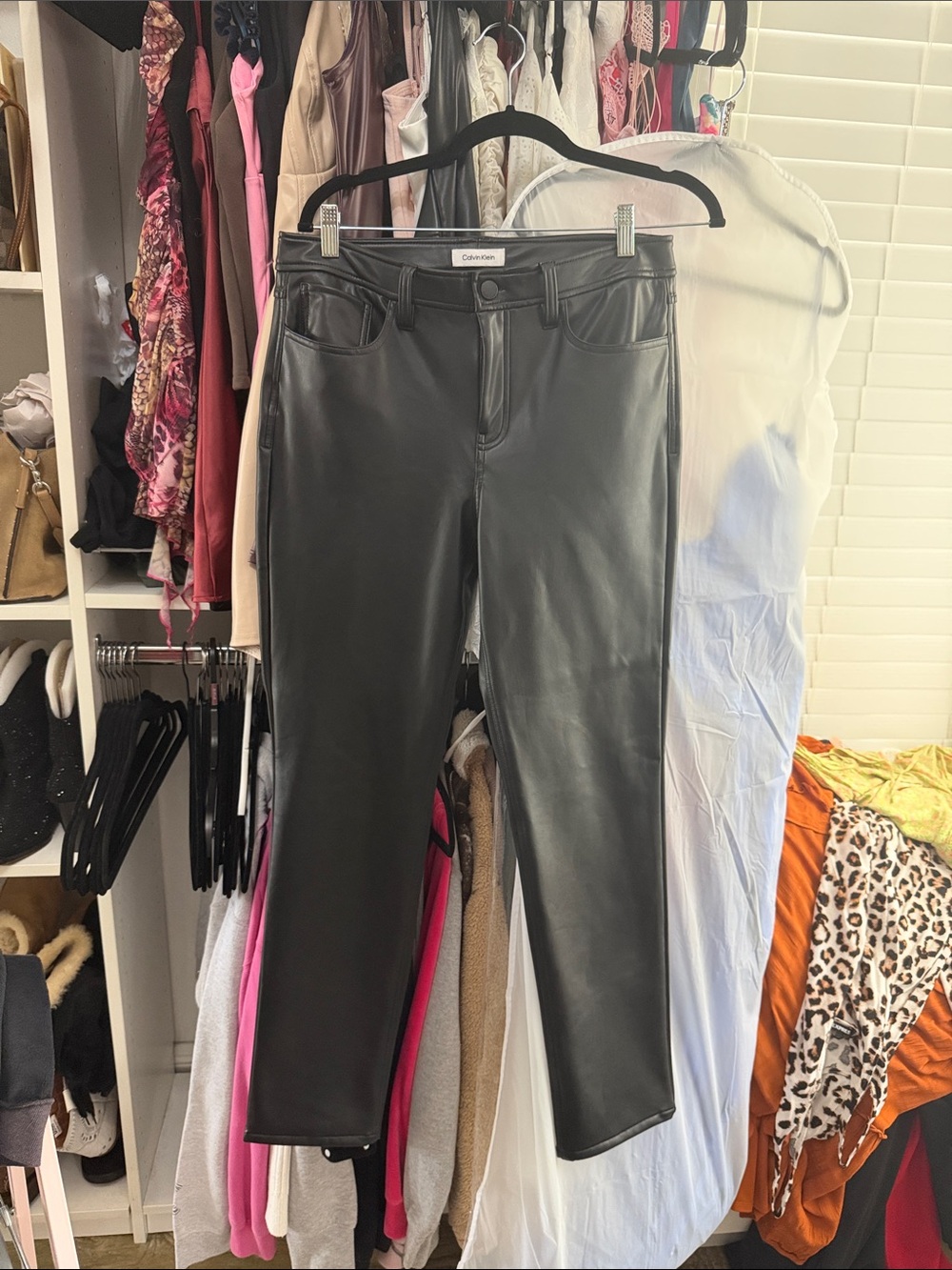 Faux leather women’s pants